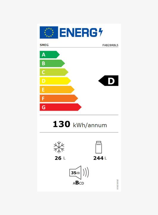 Energy Label Smeg Retro Style FAB28RBL5 (270 l)