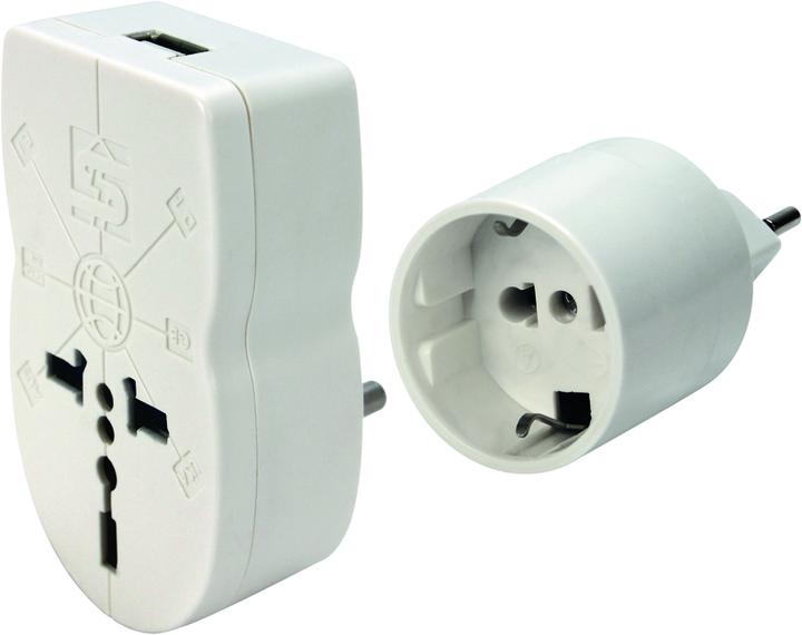 Produktbild Steffen Adapter World Socket 1xUSB - Schweiz T12, output 5V/2300mA
