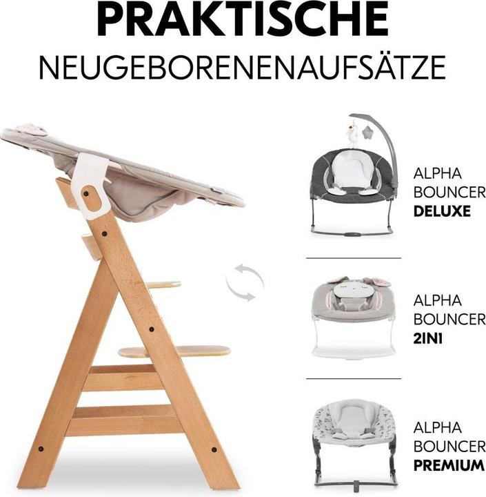 Produktbild Hauck Hochstühle Hochstuhl Alpha Plus Natur im Sparset - inkl. (Hochstuhl)