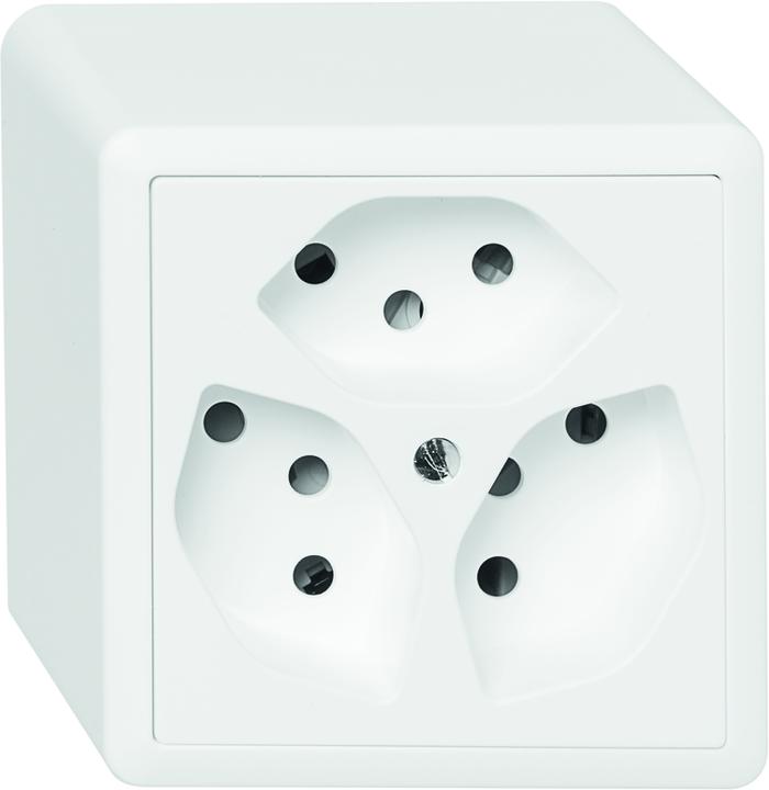 Feller AP Steckdose 3xT13 parallel weiss