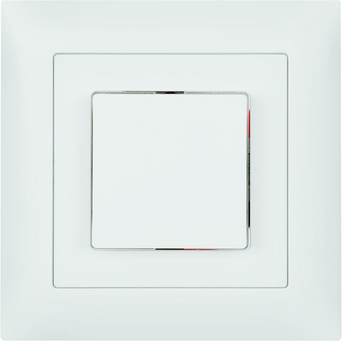 Produktbild Steffen UP Drucktaster beleuchtet mit Seitenlinse weiss S/Ö 1 L mit LED blau