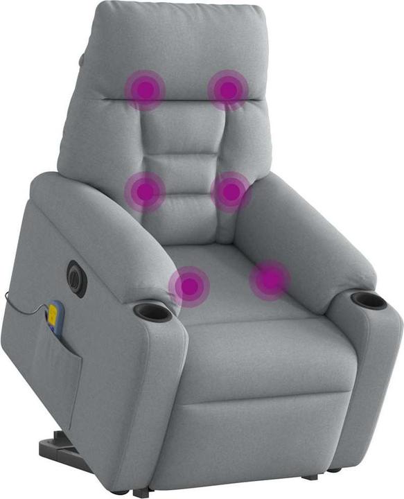 Immagine prodotto VidaXL Poltrona massaggiante elettrica con ausilio per la posizione eretta Tessuto grigio chiaro