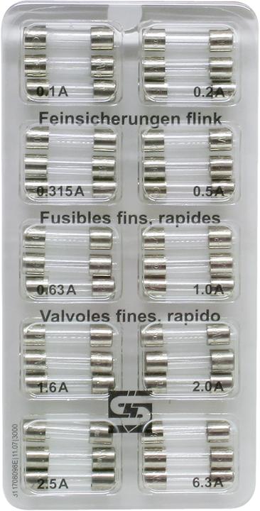 Produktbild Steffen Feinsicherungssortiment flink 10x3 Stk. assortiert (6.30 A)