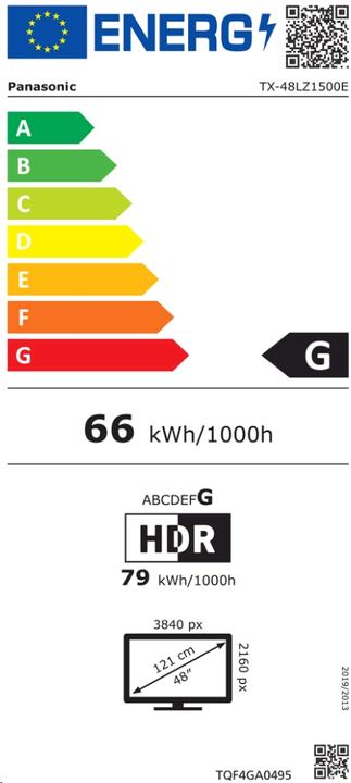 Energie-Label Panasonic TX-48LZ1500E (48", LZ1500, OLED, 4K, 2022)