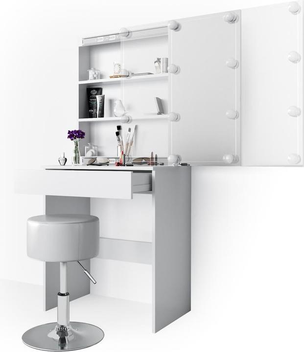 Actual product image Vicco Melle with stool and lighting (68 x 42 x 155 cm)