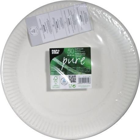 Actual product image Papstar Cardboard plate "pure" round, 290 mm, white, 50pcs. (50 x)