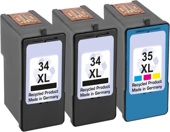 Produktbild Plutoos Lexmark 34 & 35 XL Patronen XXL kompatibel, 3er Set 2BK+1CL