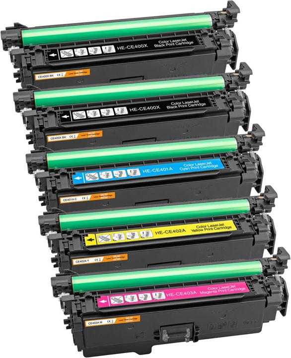 Plutoos HP CE400X, CE401A, CE402A, CE403A 507X 507A Toner XXL kompatibel, 4er Farbset
