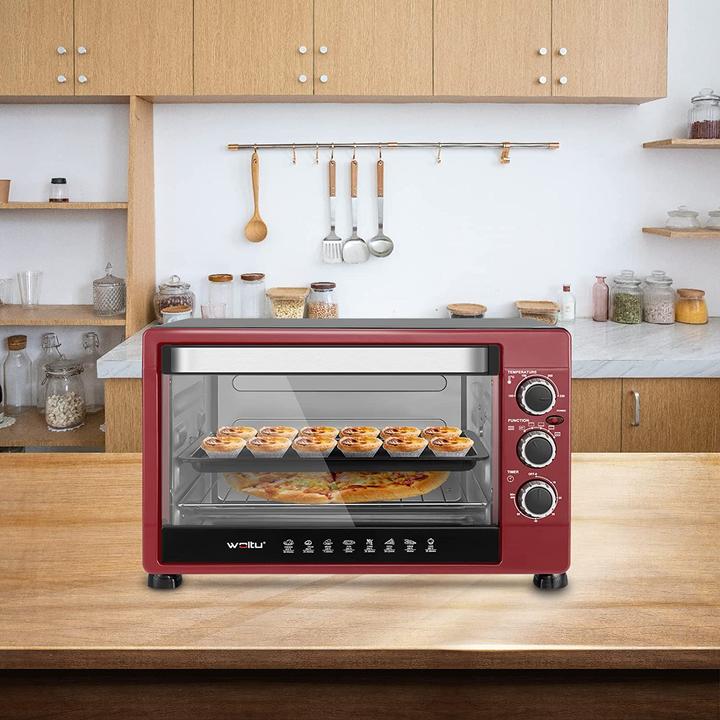 Image du produit Woltu Mini four 32 litres, noir+rouge