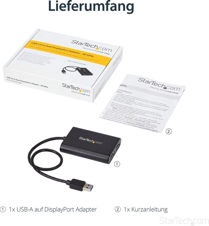 Image du produit StarTech USB auf DP (DP, 17.50 cm)