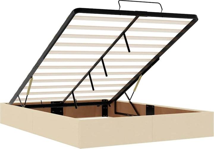 Actual product image VidaXL Ottoman bed with mattress cream 140x200 cm fabric bed frame (140 x 200)