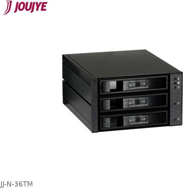 Produktbild Joujye JJ-N-36TM SATA-SAS I II III Gehäuse 8,6cm x 14,6cm for 3XHDD 6,4cm-8,9cm 2,5Zoll-3.5" Schwarz