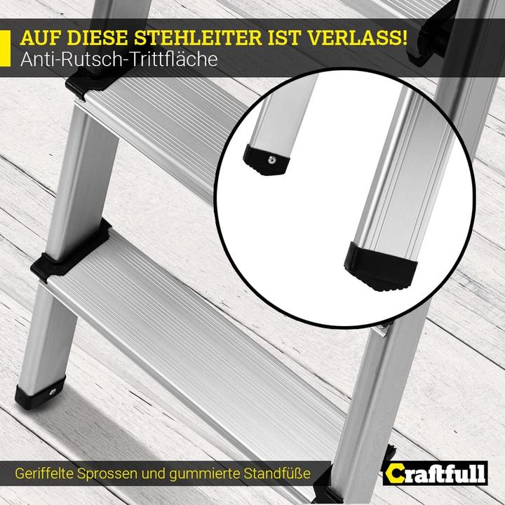 Image du produit Craftfull Escabeau CF-133B (Marchepied pliant, Escabeau, Échelle deux plans, 65.50 cm)