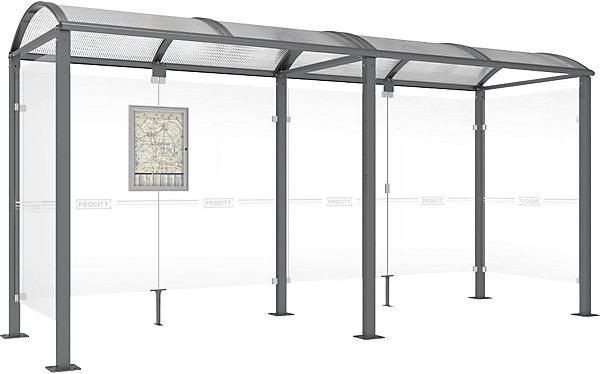 Immagine prodotto SPL Pensilina, con 2 pannelli laterali, larghezza 5040 mm, grigio antracite.
