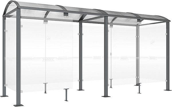 SPL Abri fumeurs KLASSIK, avec parois, largeur 5040 mm, anthracite.