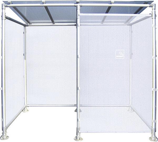 SPL Abri fumeurs ECO, avec habillage, largeur 2506 mm, argent.