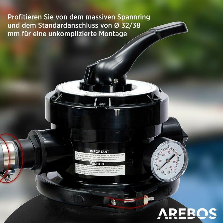 Image du produit Arebos Système de filtre à sable, y compris les balles de filtre