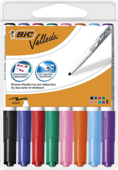 Actual product image Bic Velleda Whiteboard Marker (Multicoloured, 1.40 mm, 8 x)