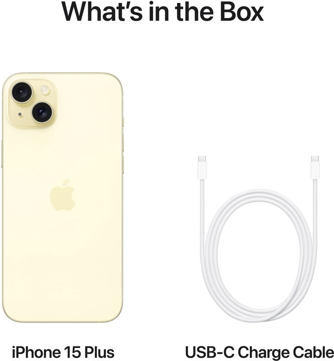 Immagine prodotto Apple iPhone 15 Plus (128 GB, Giallo, 6.70", SIM + eSIM, 48 Mpx, 5G)