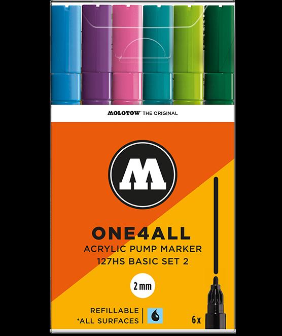 Produktbild Molotow Filzstift One4all 127HS 6er Set Basic (Sortiert, 2 mm, 6 x)