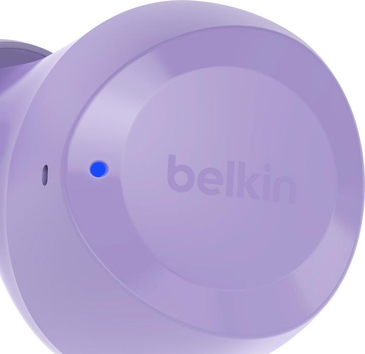 Actual product image Belkin wireless soundform bolt tws light purple (No noise cancelling, 38 h, Wireless)