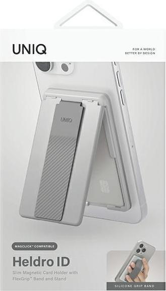 Produktbild Uniq Heldro ID magnetyczny portfel z podpórką i opaską szary/chalk grey