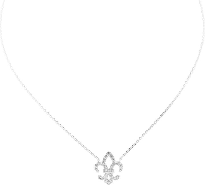 Leyda Kette Fleur De Lile (Silber 925, vergoldet 750 / 18 K Gold, Zirkonia)