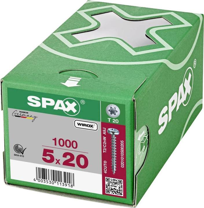 Produktbild Spax Spanplattenschrauben PH T20 5,0x20 mm (1000 Schrauben pro Stück)