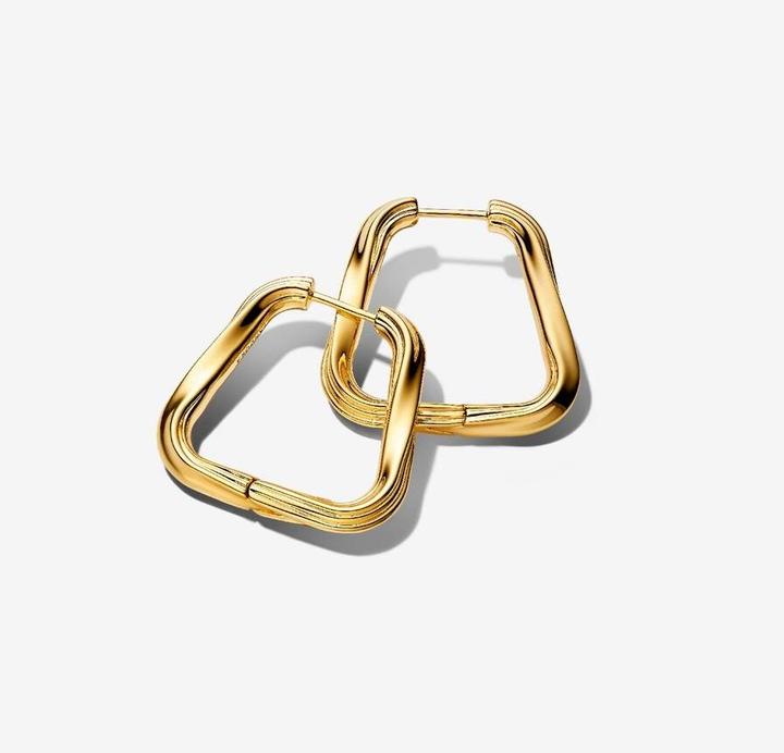 Actual product image Pandora Twisted Large Triangle Hoops (Metal, Gold plated)