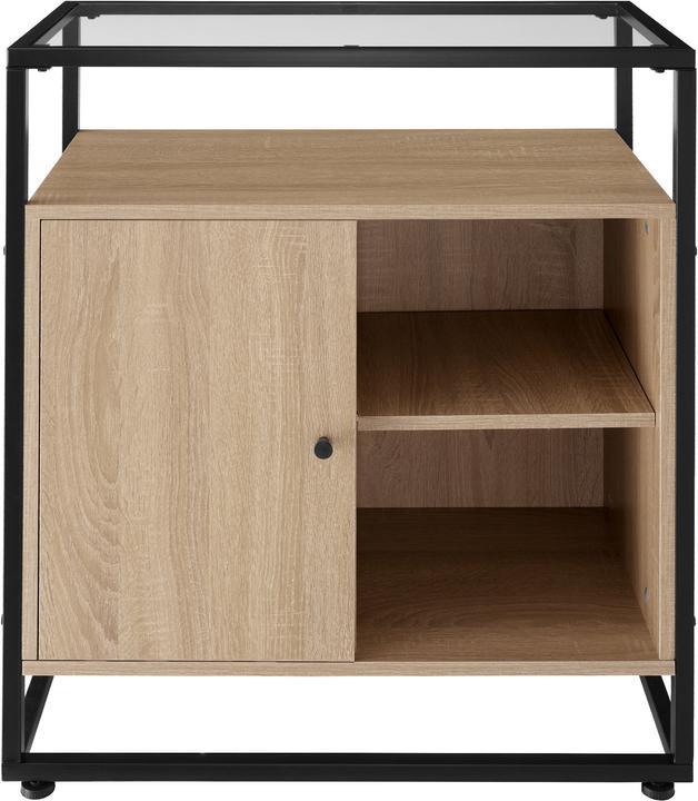 Actual product image tectake Cabinet Coventry | 70x38x80.5cm with display shelves, cupboard and glass top (70 x 38 x 80.5 cm)