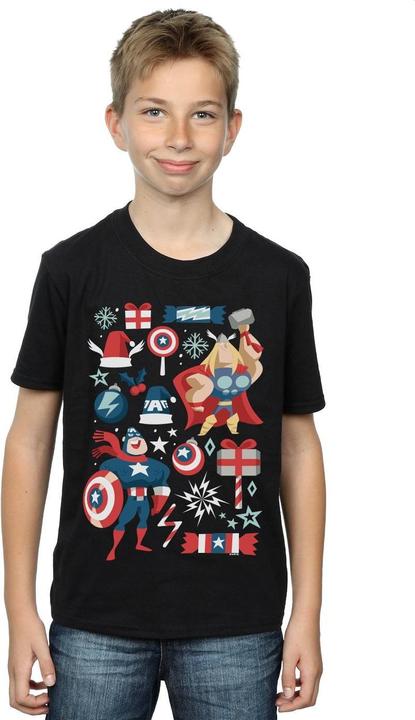 Immagine prodotto Thor And Captain America Christmas Day Maglietta Ragazzi (140, 146)