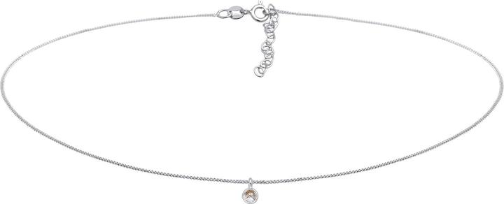 Elli Choker, Edelsteinkette (Quarz, 925er Sterling Silber, 36 cm)