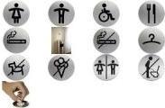 Actual product image Durable Picto "No Smoking" Round Stainless Steel