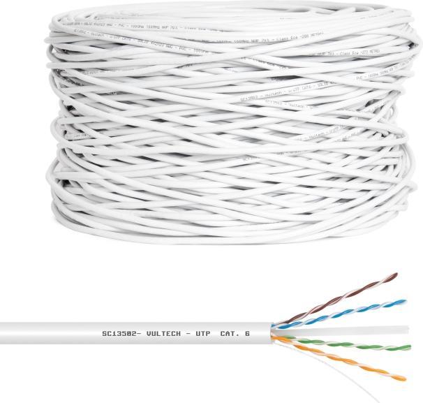 Actual product image Vultech sc13502 305 network cable CAT6 FUTP FTP 101001000BaseT x grey vinyl chloride PVC strandd (F/UTP, CAT6, 305 m)