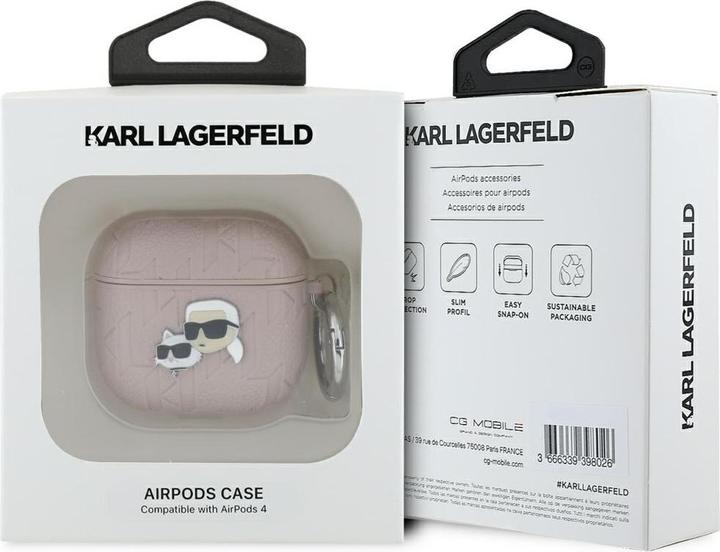 Produktbild Karl Lagerfeld Monogram Karl & Choupette Head Case for AirPods 4 - Pink (Kopfhörer Tasche)