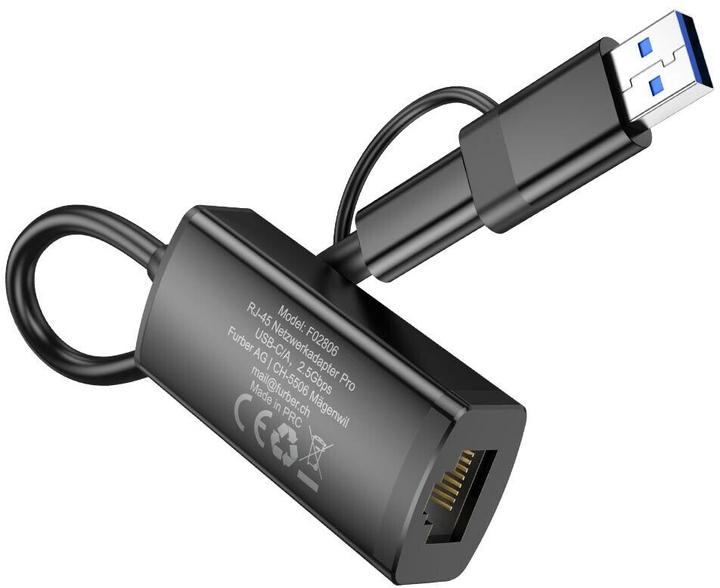 Produktbild Onit Netzwerk-Adapter Pro USB-C/A – RJ45 2.5G-LAN (USB, USB 3.1, RJ45 2.5 Gigabit Ethernet (1x))