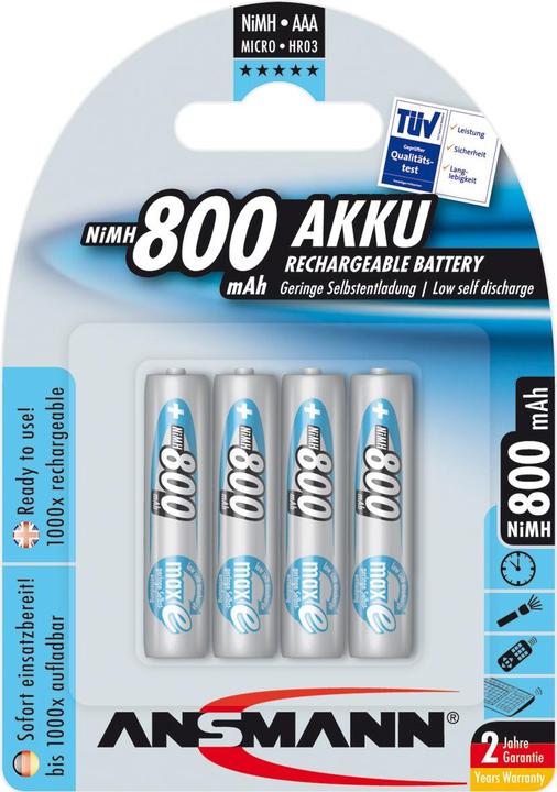 Image du produit Ansmann Maxe (4 pcs, AAA, 800.80 mAh)