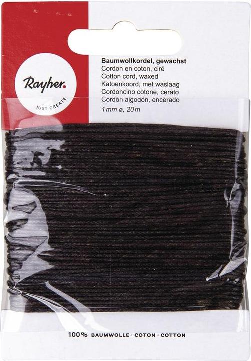 Produktbild Rayher Baumwollkordel gewachst dunkelbraun 20m (20 m)