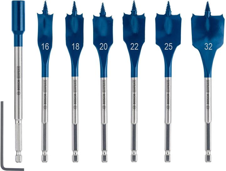 Bosch Professional Zubehör EXPERT Self Cut Speed Jeu de mèches plates, 16/18/20/22/25/32 mm, 7 pcs. (16, 18, 20, 22, 25, 32 mm)
