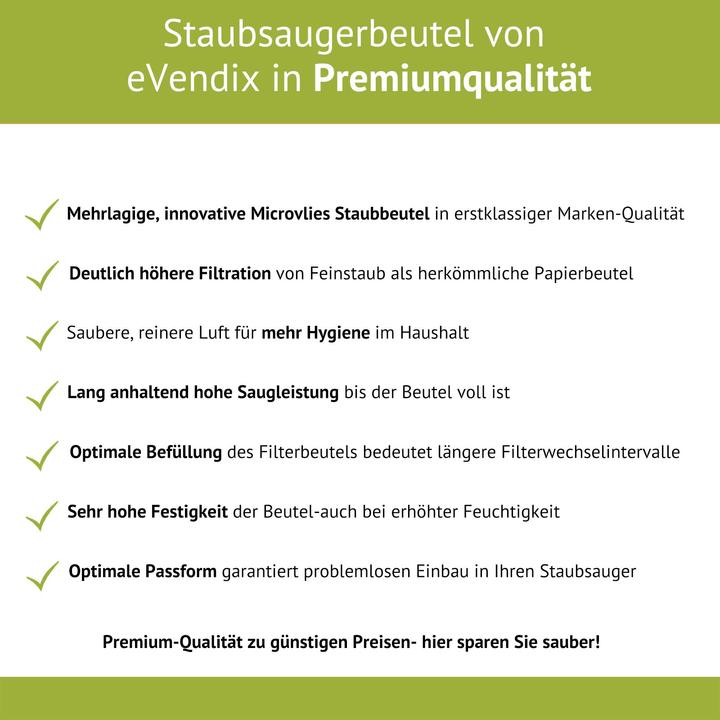 Produktbild eVendix 20 Staubsaugerbeutel kompatibel mit Nilfisk X 200, X 210 Extreme, 20 Staubbeutel, kompatibel mit Sta (20 x)