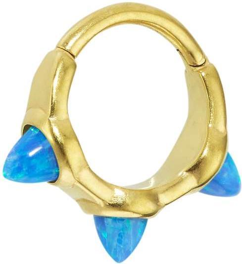 Produktbild Bijouteria Ohrpiercing (Chirurgenstahl 316L, Synthetischer Opal, PVD Beschichtung (goldfarben))