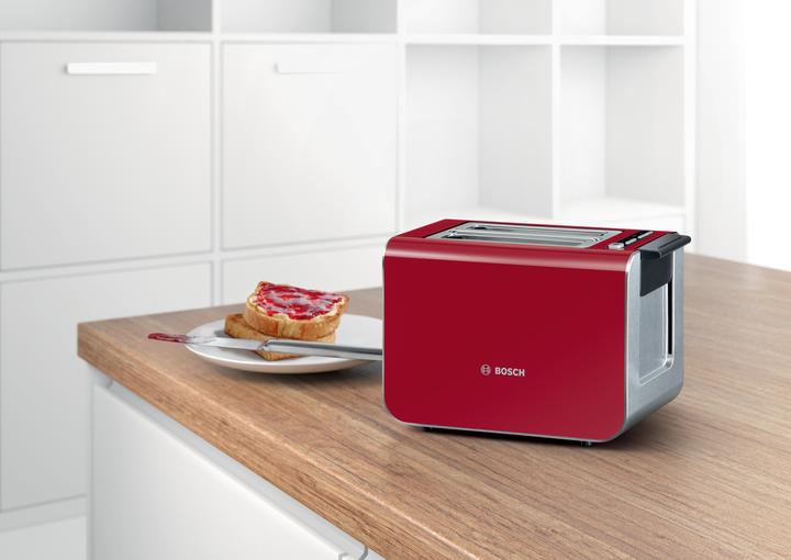 Actual product image Bosch Hausgeräte Compact toaster, Styline, red, TAT8614N (EU plug)