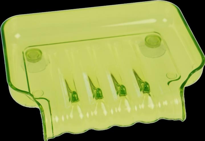 Seifenschale, Kunststoff, grün mit 2 Saugnäpfen (Handseife Nachfüllpackung)