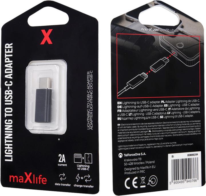 Produktbild Maxlife Lightning to USB C Adapter (Lightning, USB Typ C)