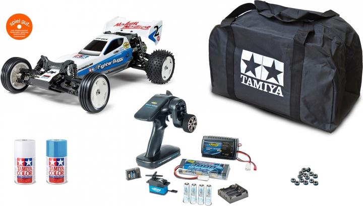 Produktbild Tamiya Neo Fighter Brushed 1:10 RC Modellauto Elektro Buggy Heckantrieb (2WD) 2,4GHz Exklusiv Set (RTR Ready-to-Run)
