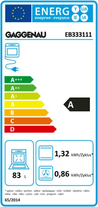 Energie-Label Gaggenau EB 333 111 Einbau-Backofen Edelstahl