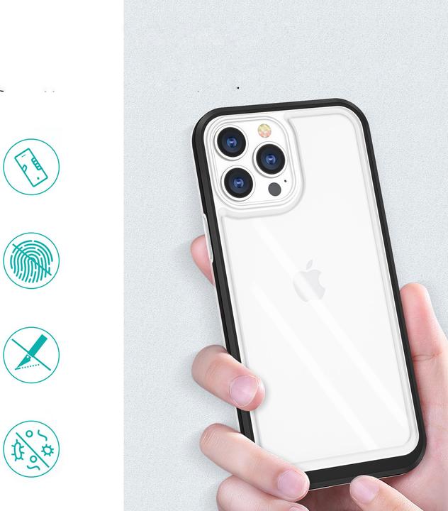 Produktbild Hurtel Klare 3in1 Hülle für iPhone 13 Pro Rahmen Gel Cover schwarz (Apple iPhone 13 Pro)