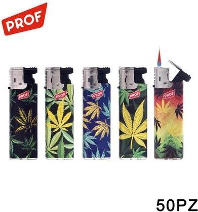 Produktbild PROF Feuerzeug Golden Leaves Slidecap, TURBO, im Display