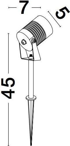 Actual product image Nova Luce STAKE LED spike light black 5W IP65 warm white 5x7x45cm 9971455 (IP65)