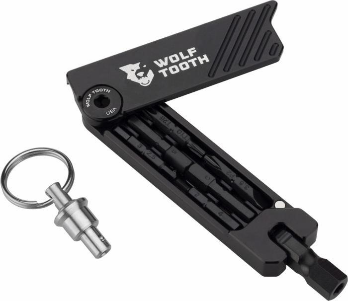 Produktbild Wolf Tooth 6-Bit Hex Wrench Multitool mit Schlüsselanhänger black/black (11 Funktionen)